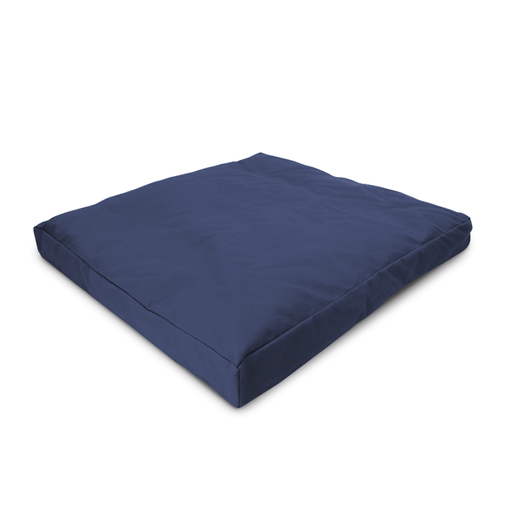 Deep navy blue organic cotton meditation floor cushion square design