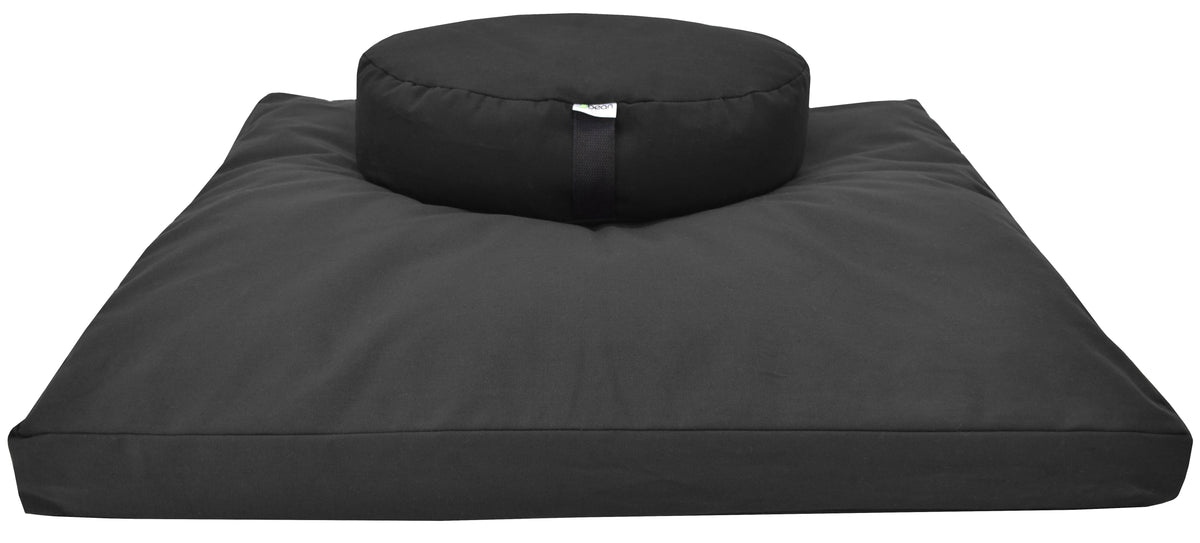 Charcoal meditation cushion set zafu and zabuton cotton round standard