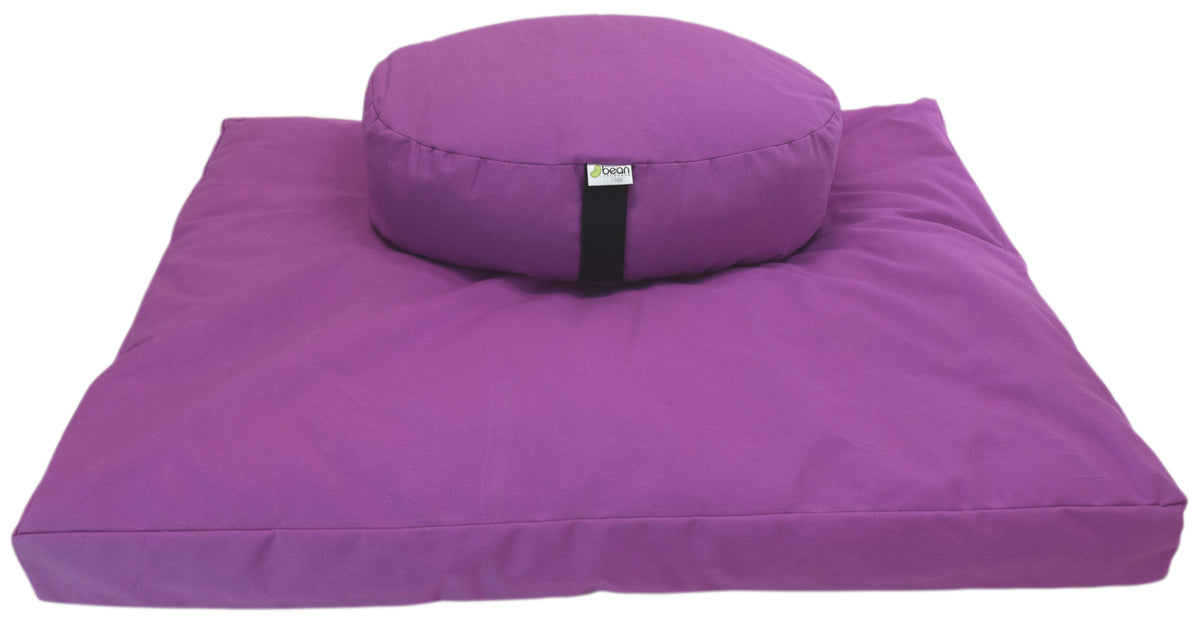 Lavender meditation cushion set zafu and zabuton cotton round standard