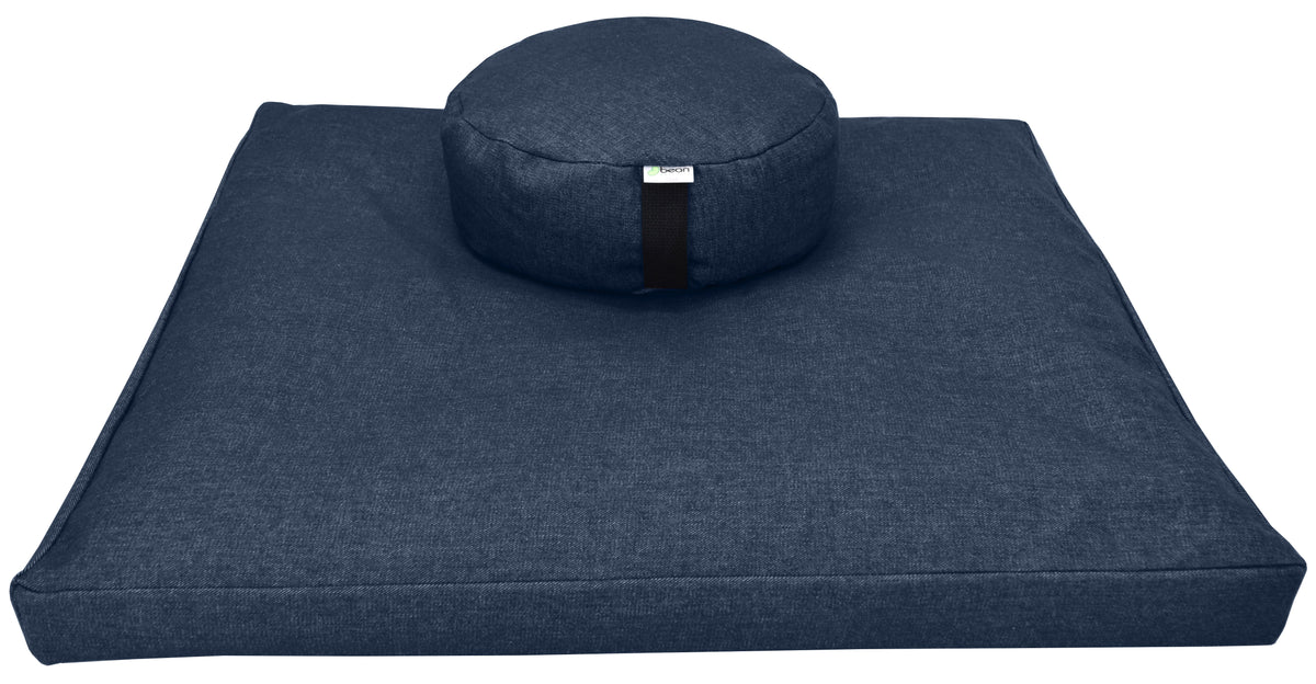 Natural beige meditation cushion set zafu and zabuton cotton round standard