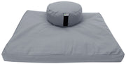 Gray meditation cushion set zafu and zabuton cotton round standard made in USA
