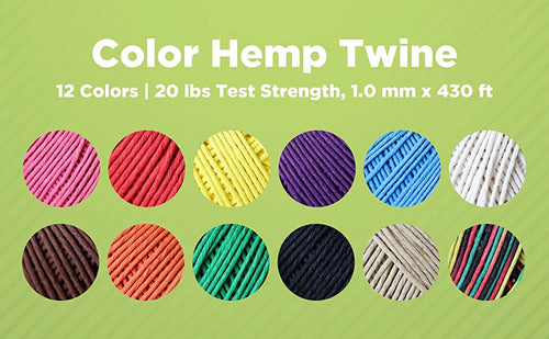 Hemp Twine, Cord Rope Gardening Crafting Cooking Jewelry Decor assorted sizes and colors and beeswax waxed