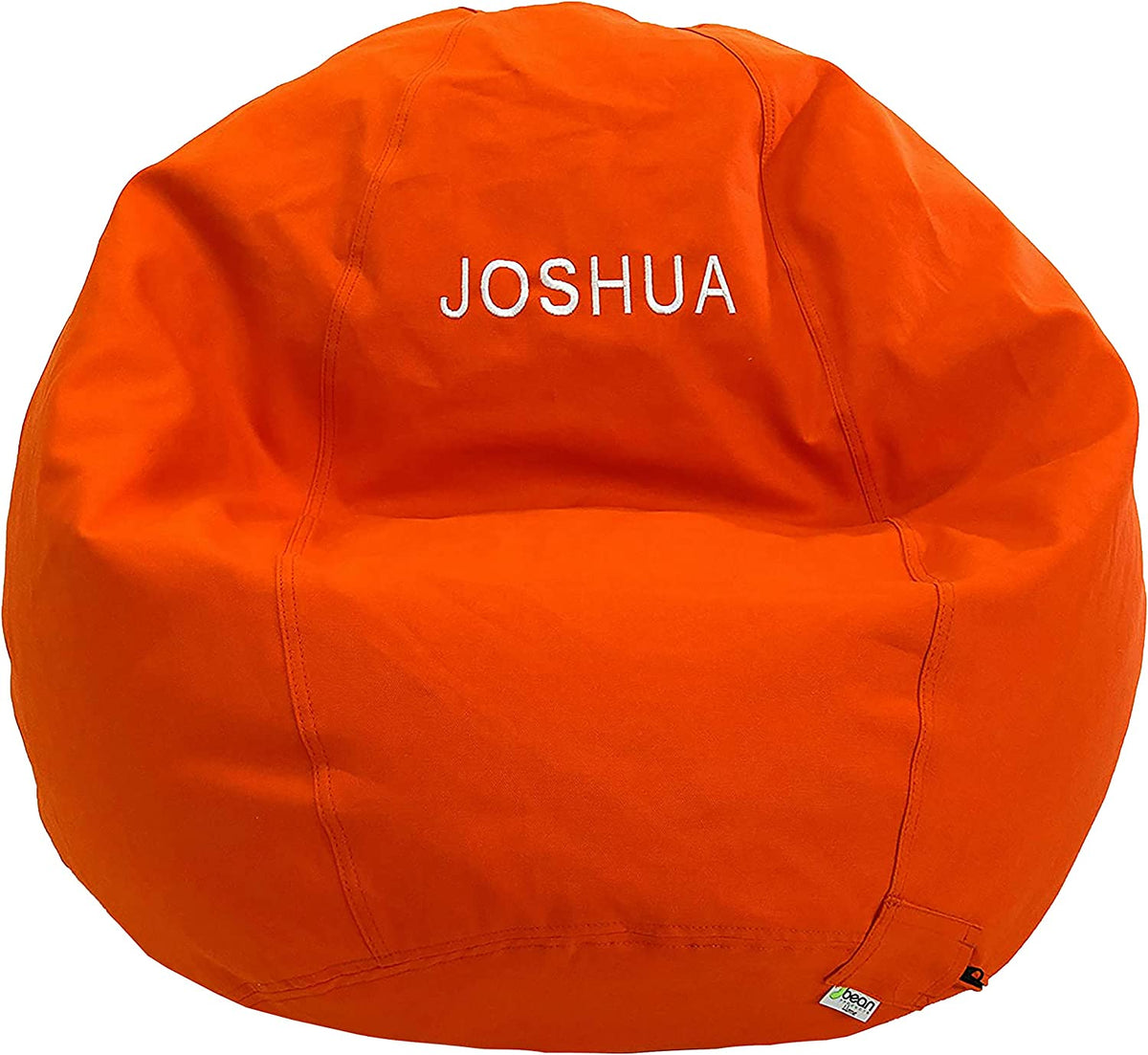 Orange ComfyBean adult bean bag lounger with cotton cover for casual seating