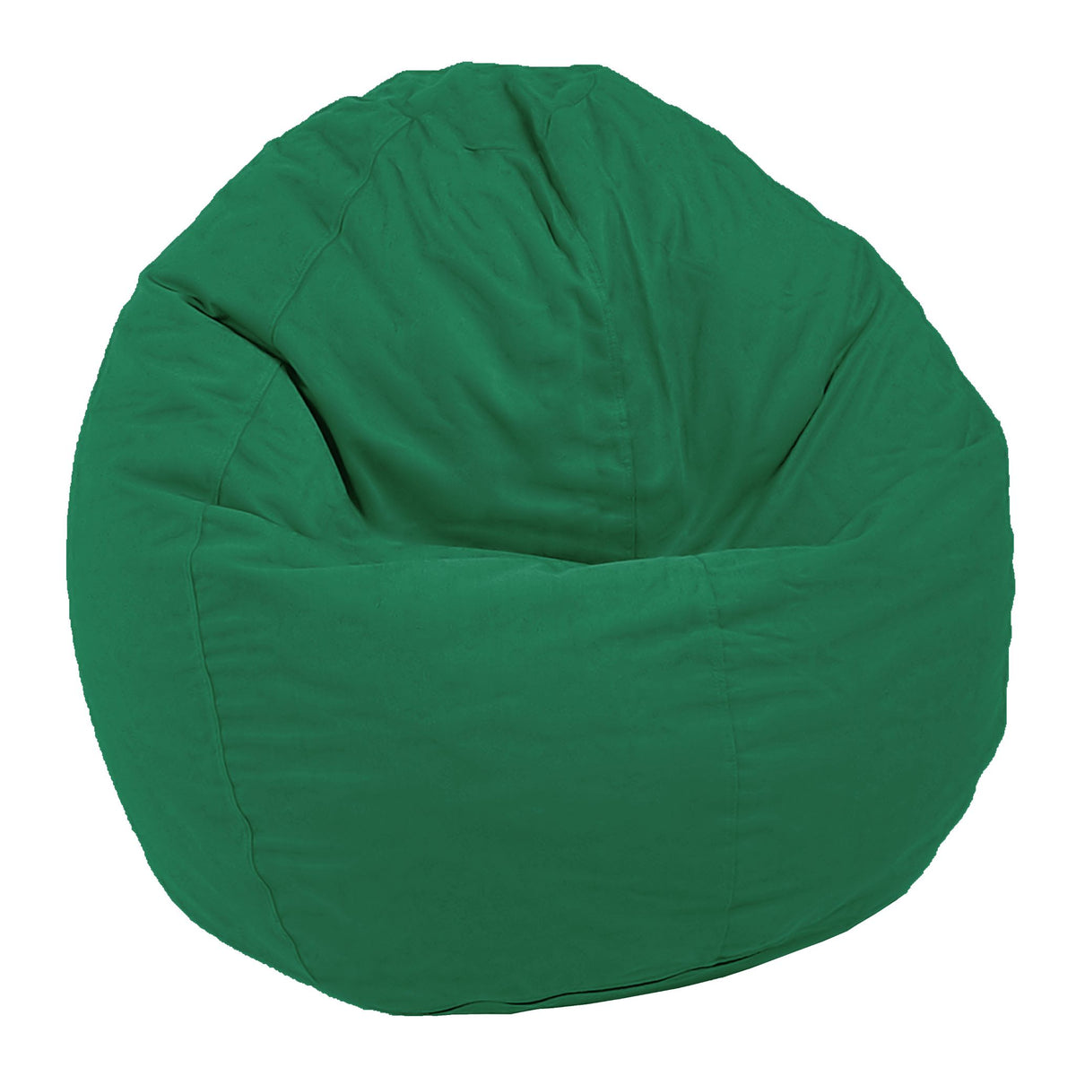 Green kid size bean bag chair cotton fabric eco fill comfy round seating for kids playroom or lounge