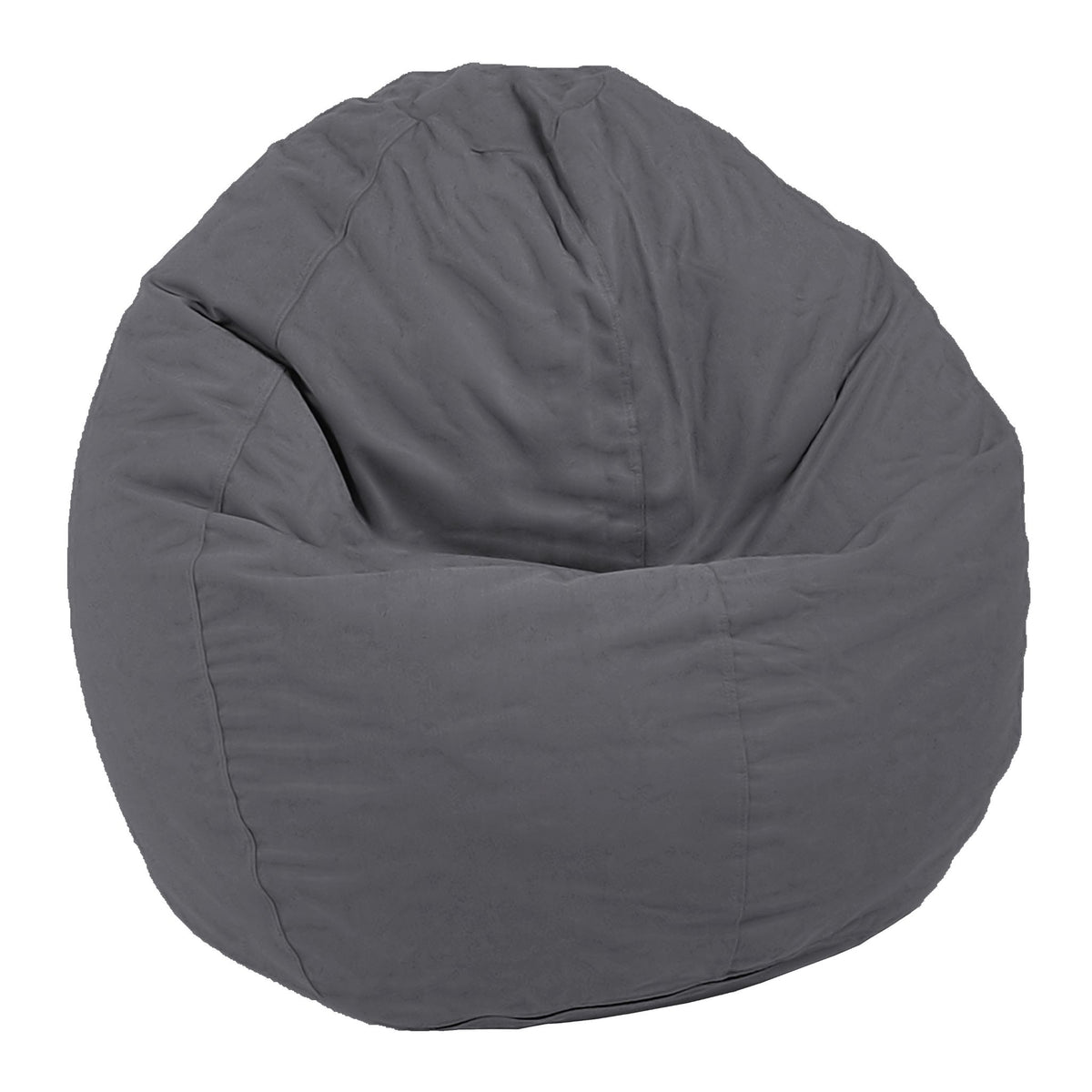 Gray kid size bean bag chair cotton fabric eco fill soft neutral comfy seating for children indoor use