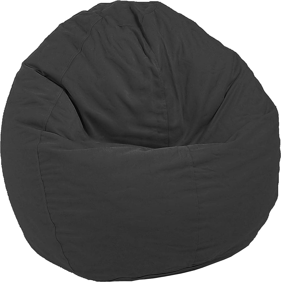 Charcoal gray 5 panel bean bag chair adult size organic cotton lounger