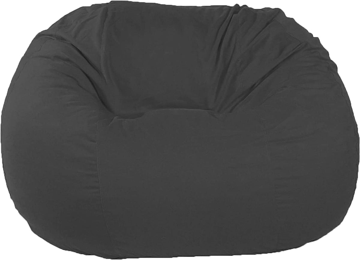 Dark gray bean bag loveseat family size indoor lounge seat