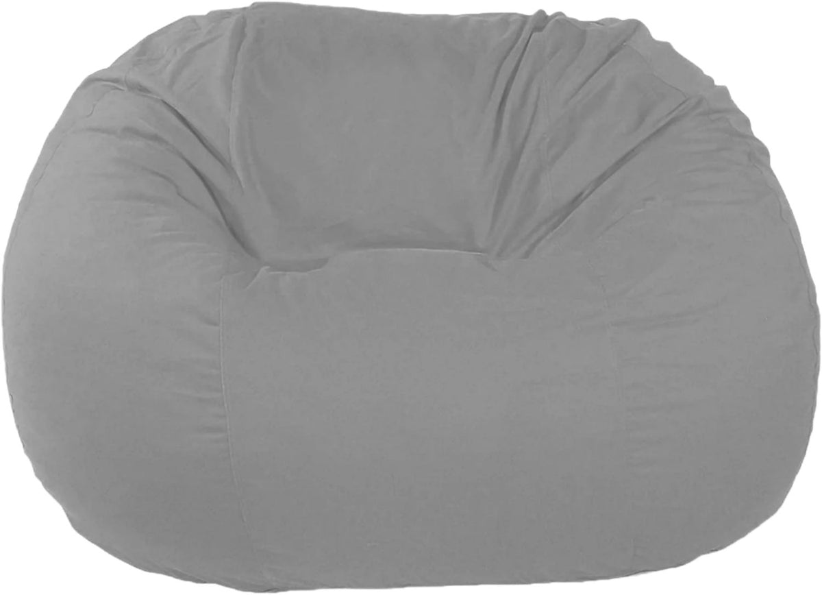 Light gray cotton bean bag loveseat oversized indoor seating