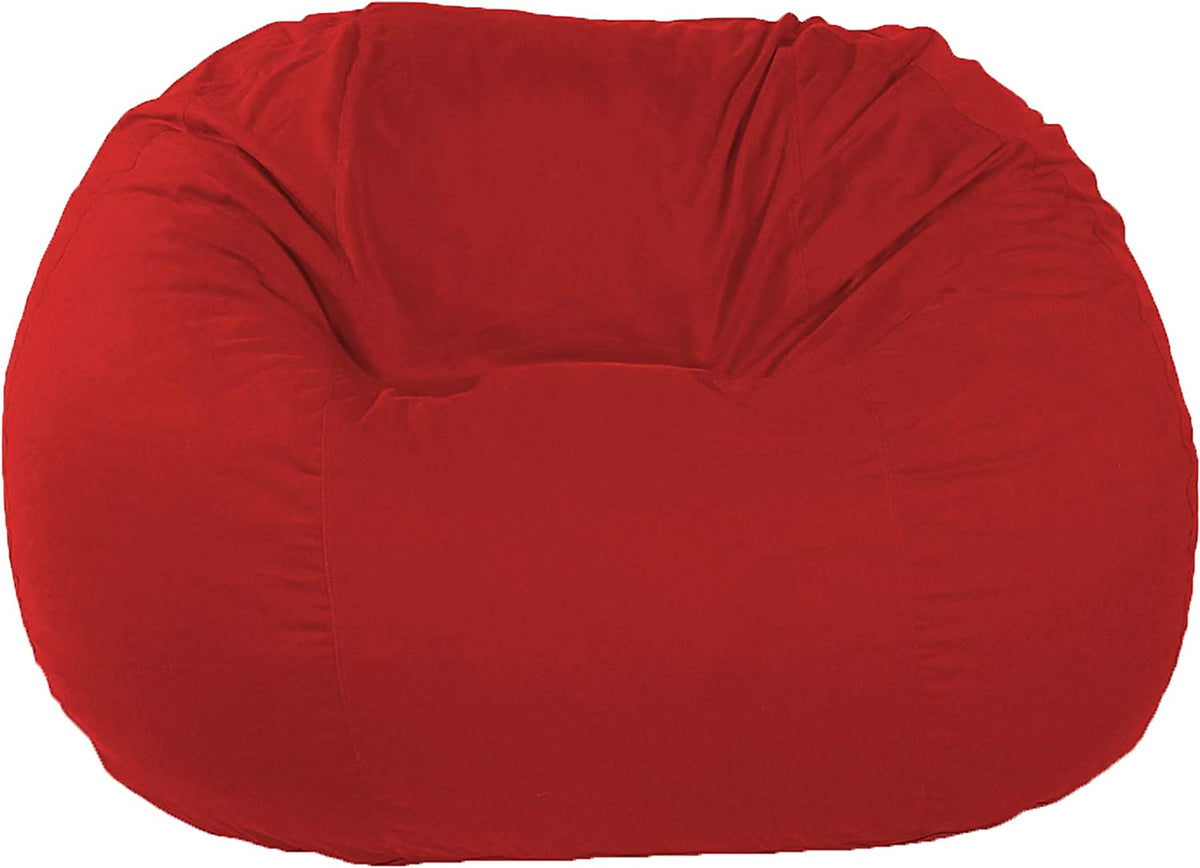 Red Comfy Bean family bean bag loveseat cotton fabric oversized seat
