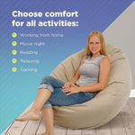 hemp bean bag chair comfybean with woman sitting