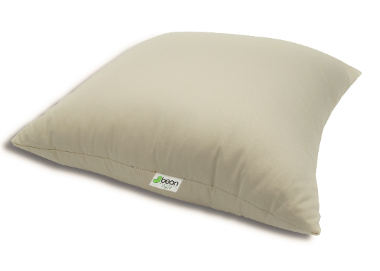 Hypoallergenic euro throw pillow with recycled polyester fill, soft beige rectangular cushion