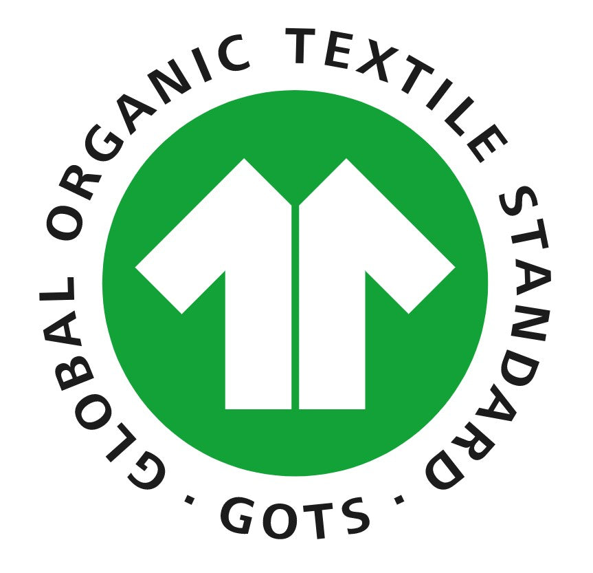 Global Organic Textile Standard GOTS certification logo green and white eco label