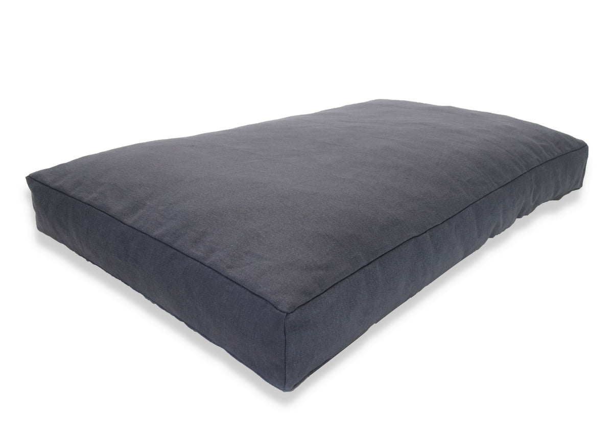 Gray hemp dog bed cover only rectangular pet bed cushion cover