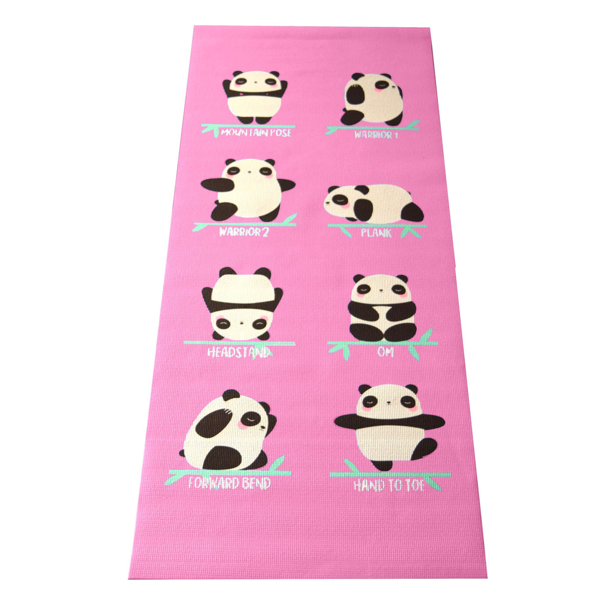 Pink panda kids yoga mat, soft eco-friendly animal design exercise mat