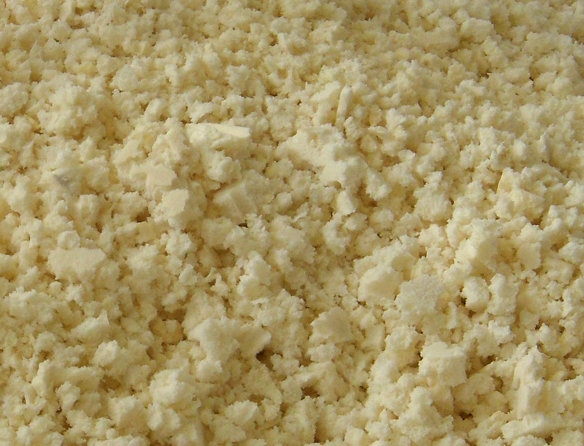 Close-up of organic shredded latex foam fill texture for pillows and cushions