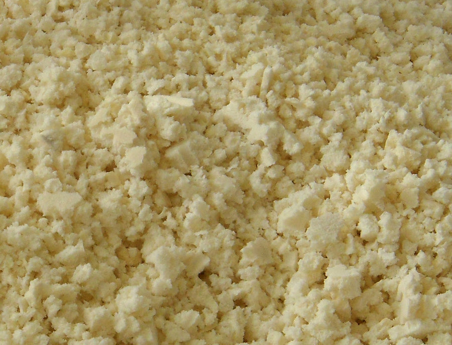 Close-up of organic shredded latex foam fill texture for pillows and cushions