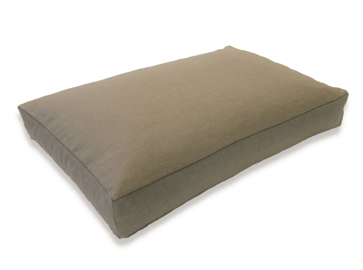 Flat natural hemp dog bed cover without filling rectangular shape