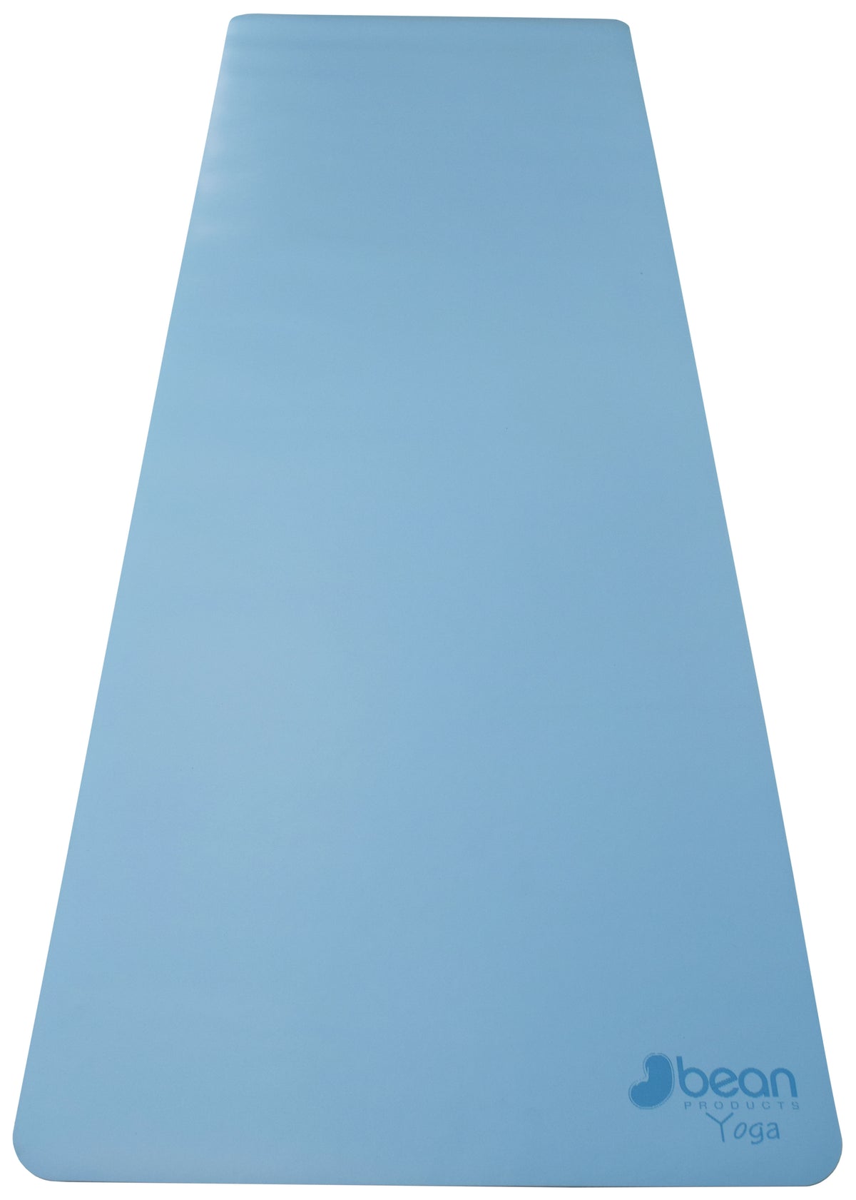 Full-length blue yoga mat laid flat showing 72-inch length and smooth surface