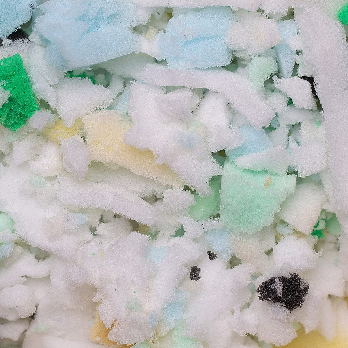 Soft shredded memory foam pieces for pillow stuffing, bean bag refill and cushion filling