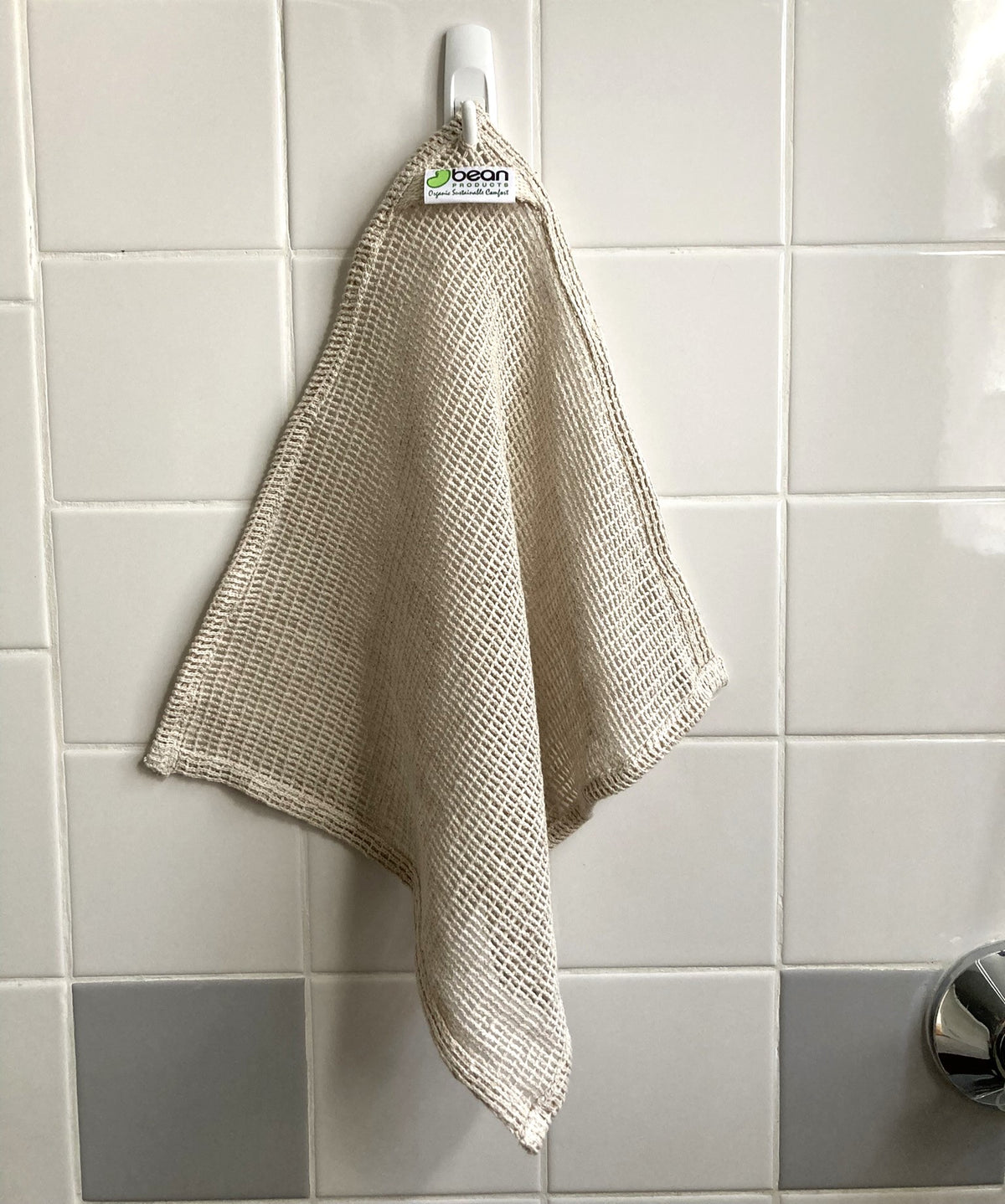 Hanging hemp organic cotton washcloth, quick dry eco-friendly bath cloth