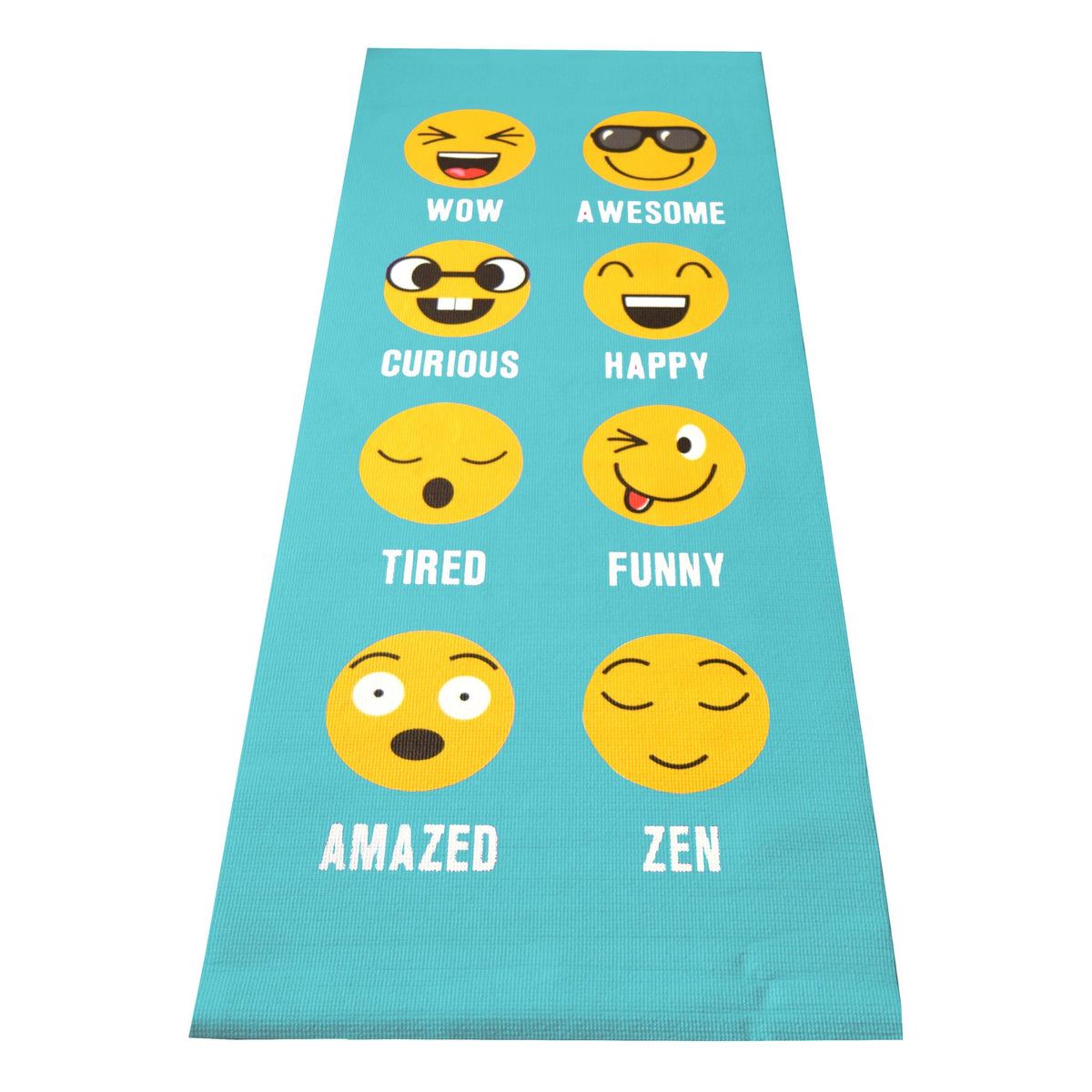 emoji kids yoga mat with smiley faces, fun non-slip exercise mat